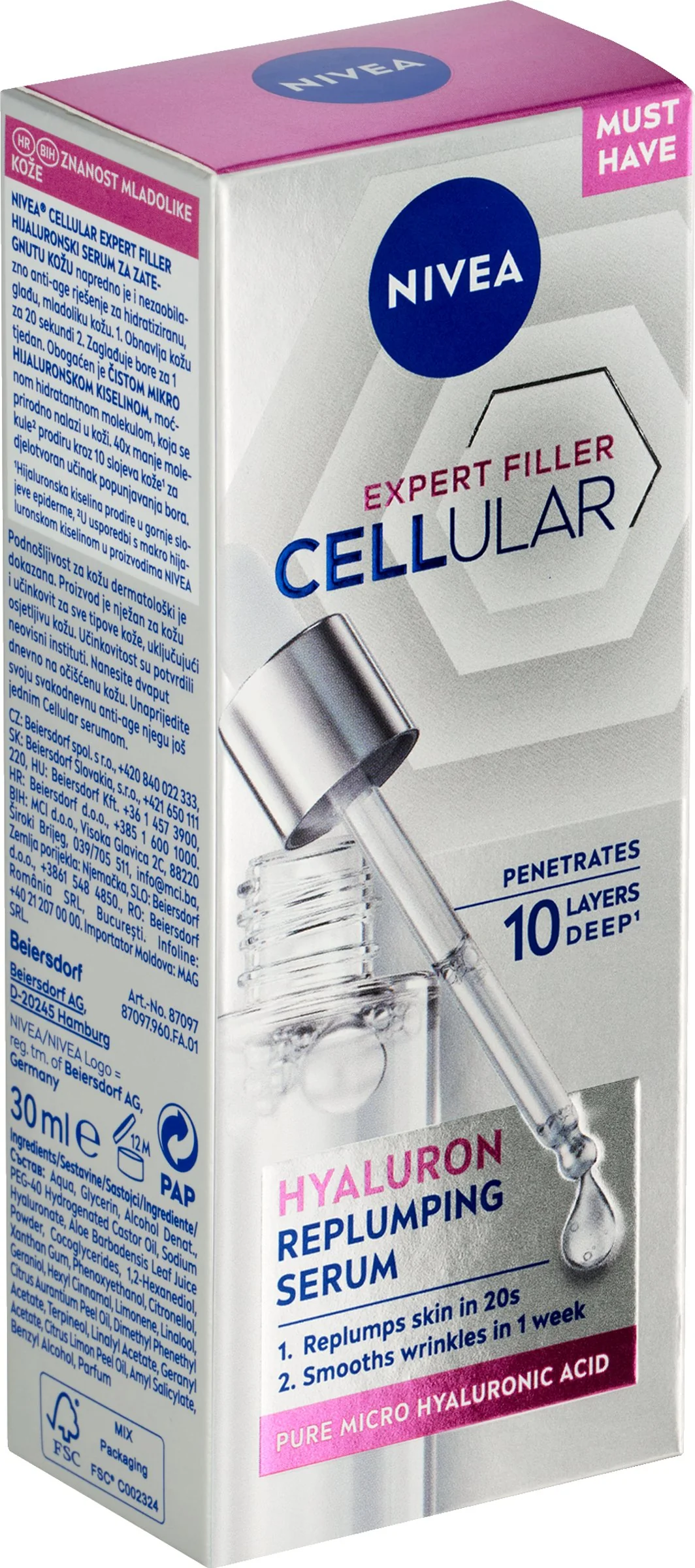 Nivea Vypĺňajúce sérum Cellular Expert Filler 30ml 1×30 ml, pleťové sérum