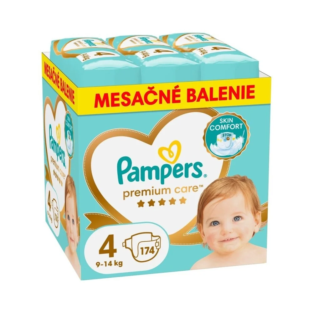 Pampers Premium MBP S4 174ks (9-14kg) 1×174 ks, plienky