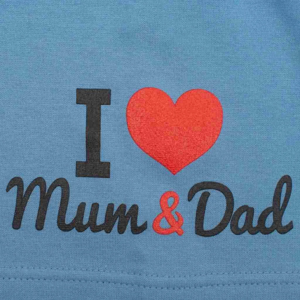 Detská čiapočka I Love Mum and Dad modrá, vel. 9-18 m