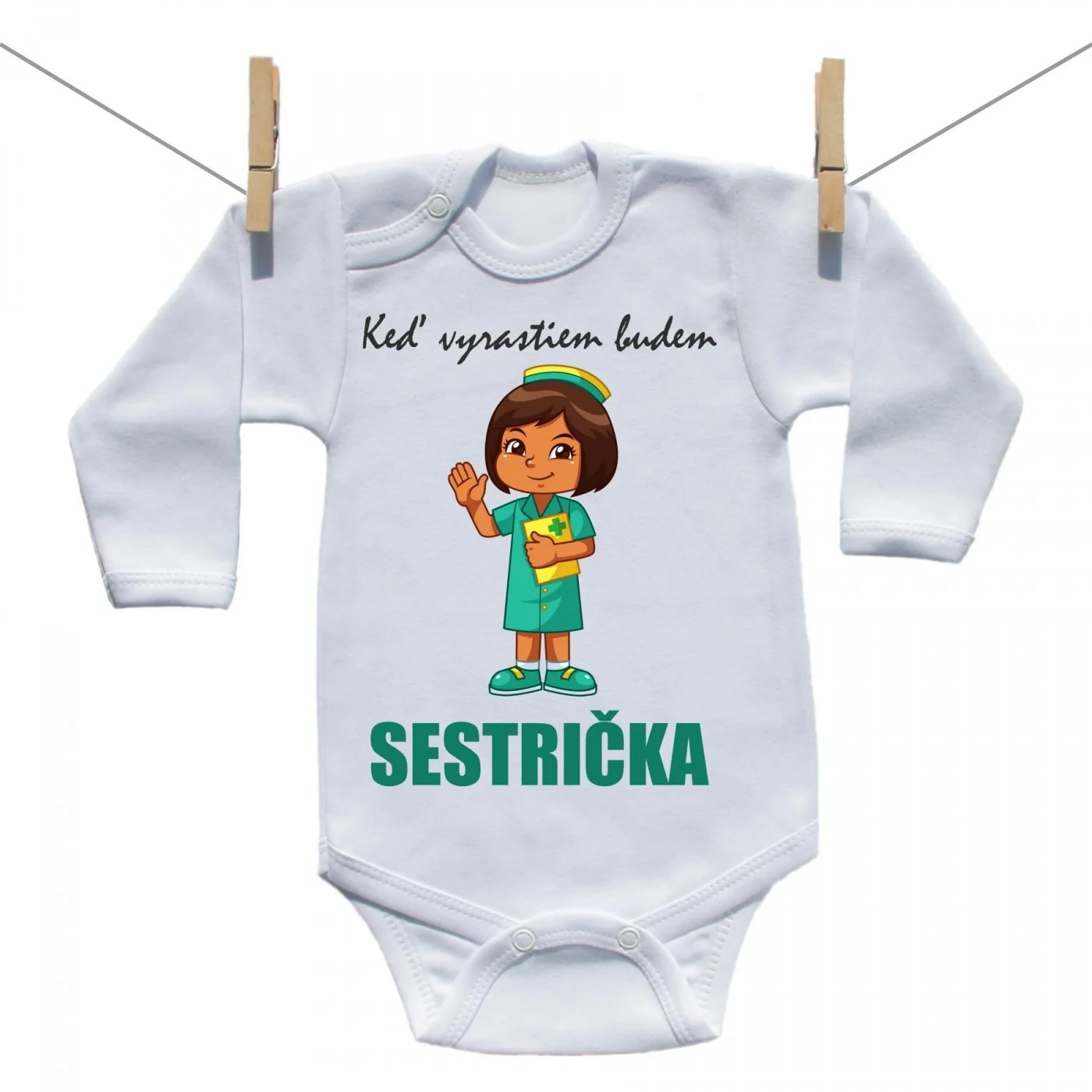 Boodyy Body s dlhým rukávom Keď vyrastiem budem sestrička Veľkosť: 80