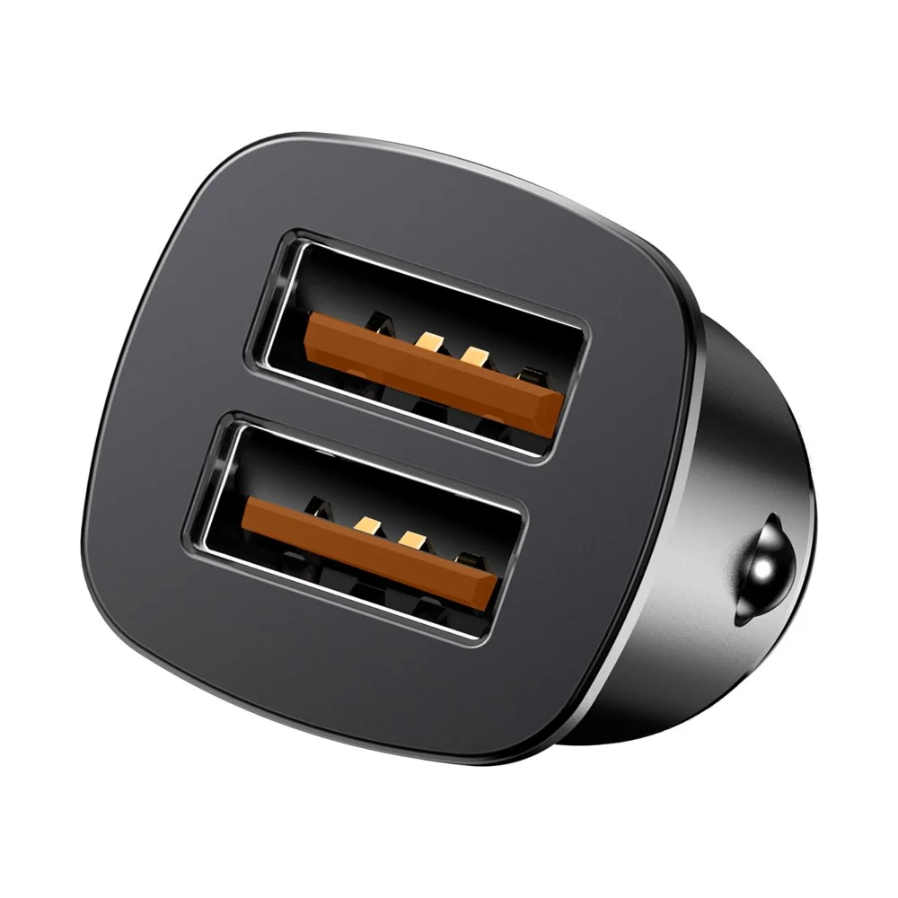 Baseus Square 2x USB QC 3.0 autonabíjačka, čierna