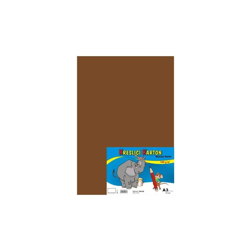 Kresliaci kartón A3, 180 g/m2, hnedý 50 listov