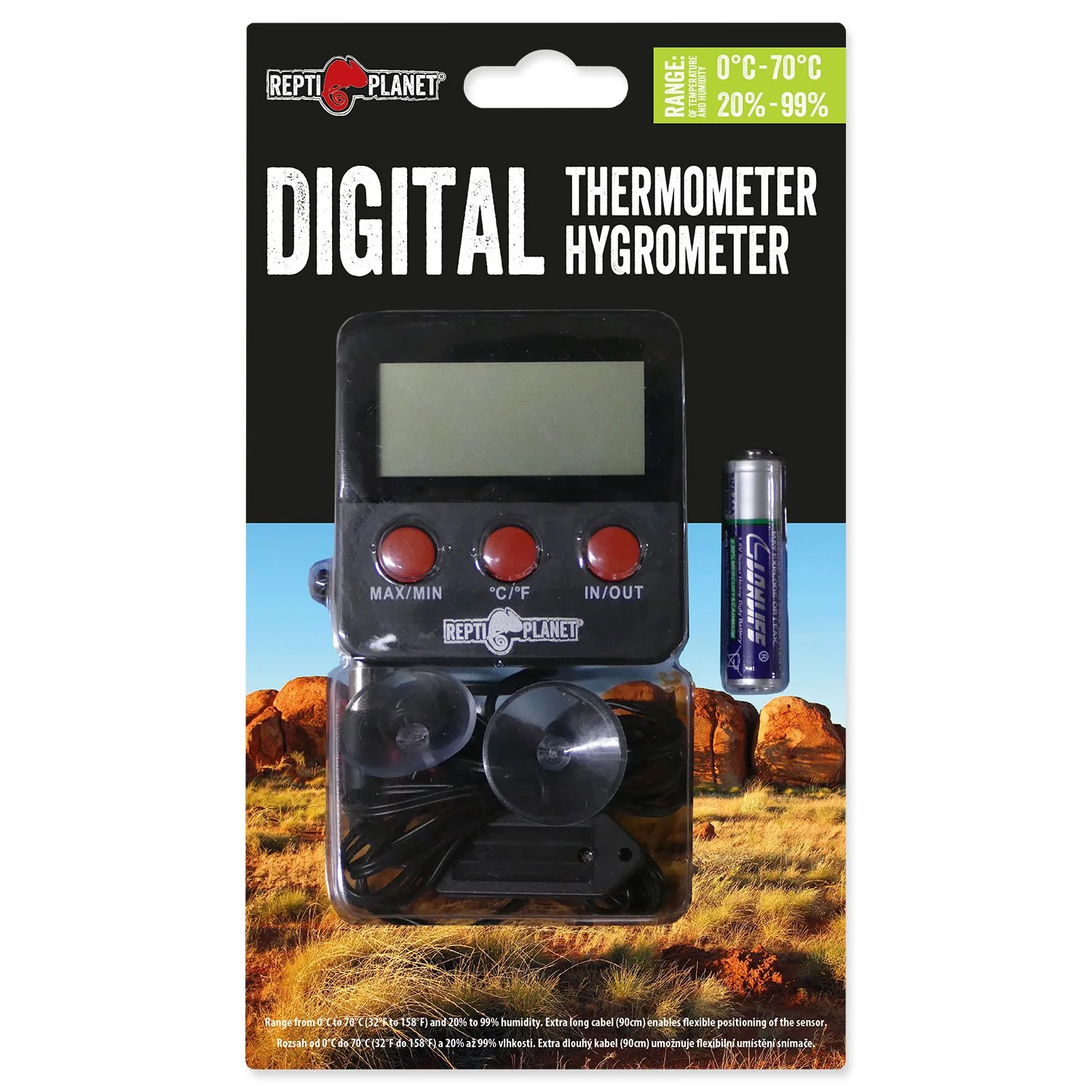 Teplomer vlhkomer LCD vonkajší