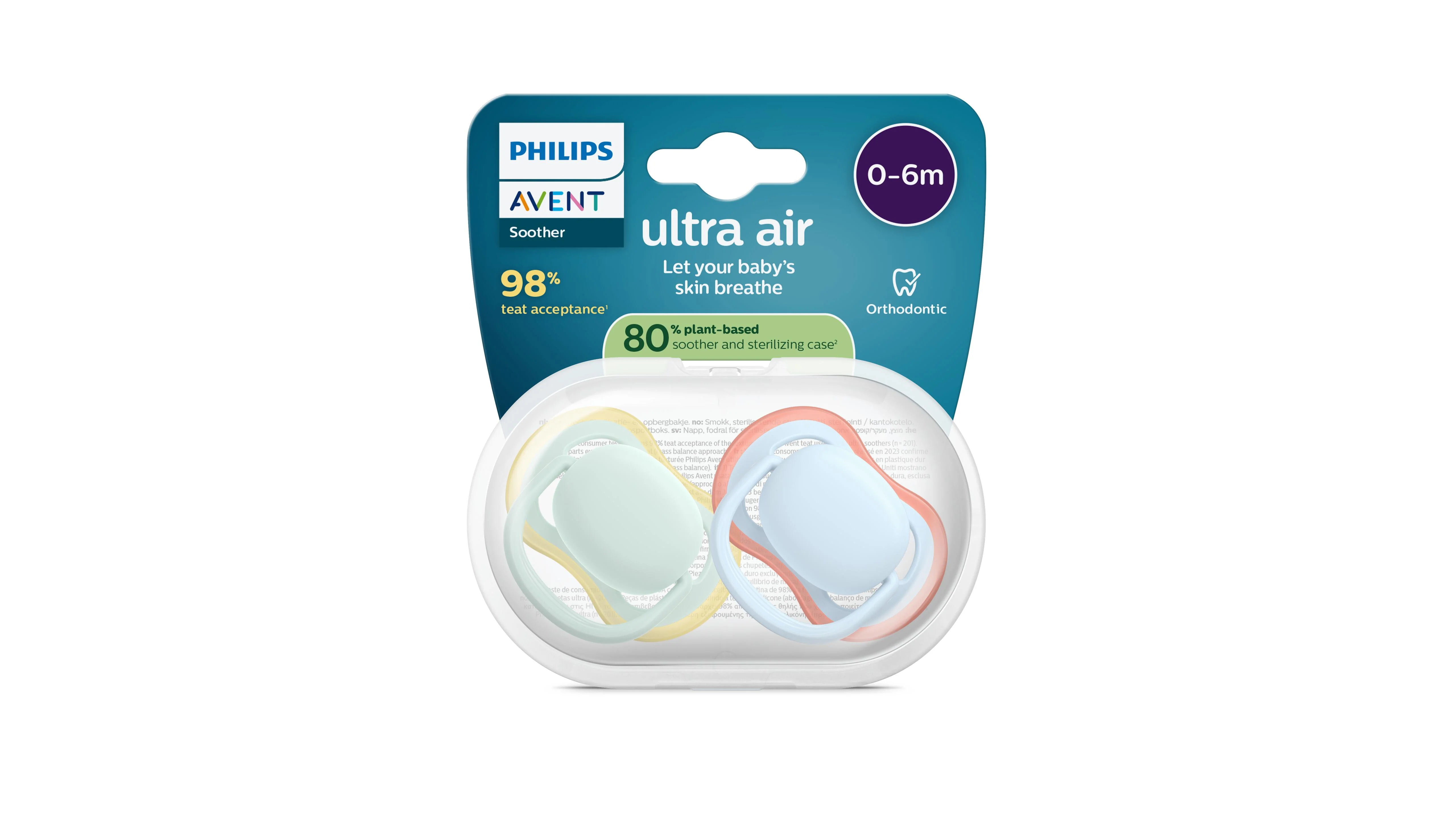 Philips AVENT - Cumlík Ultra air SCF087/01, 0-6 m, chlapec, modrá/zelená 2 ks
