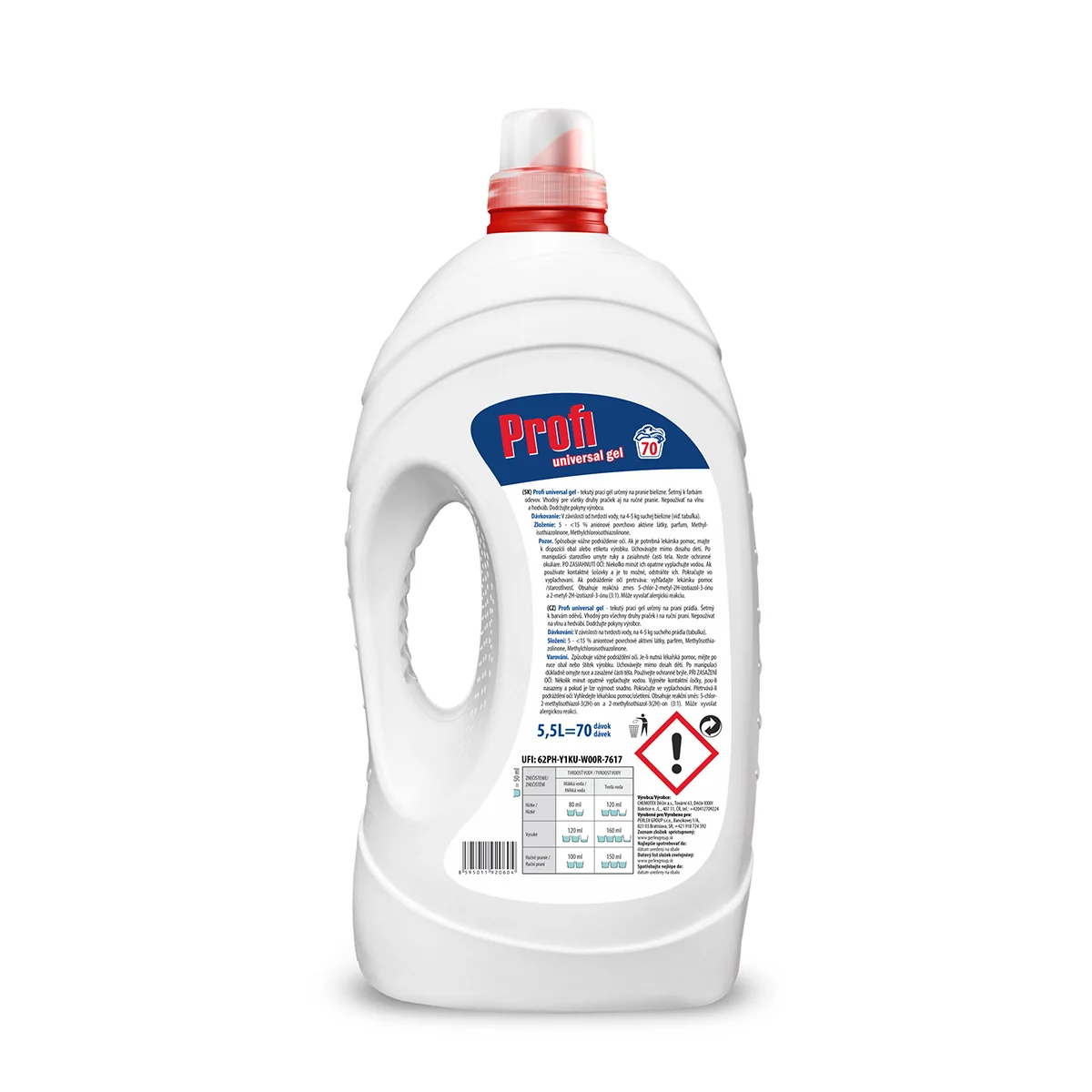 Profi prací gél 5,5L / 70 praní Universal 1×5,5L, gél na pranie