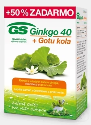 GS Ginkgo 40 + Gotu kola 1×120 tbl, výživový doplnok
