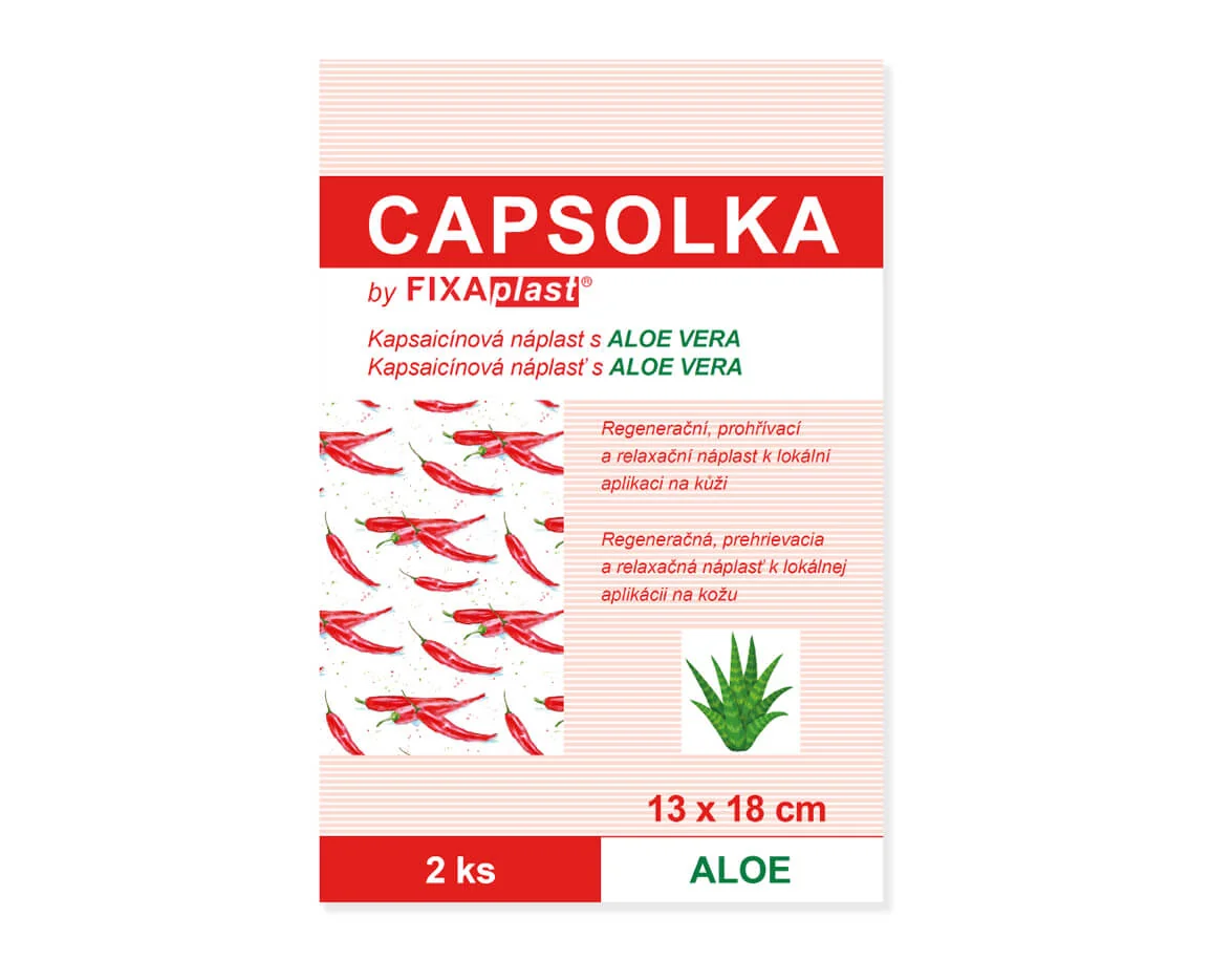 CAPSOLKA hrejivá kapsaicínová náplasť s aloe vera 13x18cm
