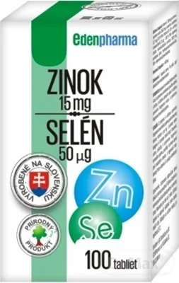 EDENPharma ZINOK 15 mg + SELÉN 50 µg 1×100 tbl, výživový doplnok