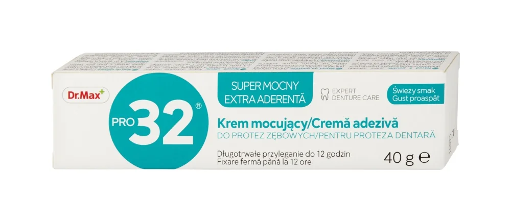 Dr. Max PRO32 Fixačný krém na zubné náhrady 1×40 g, fixačný krém