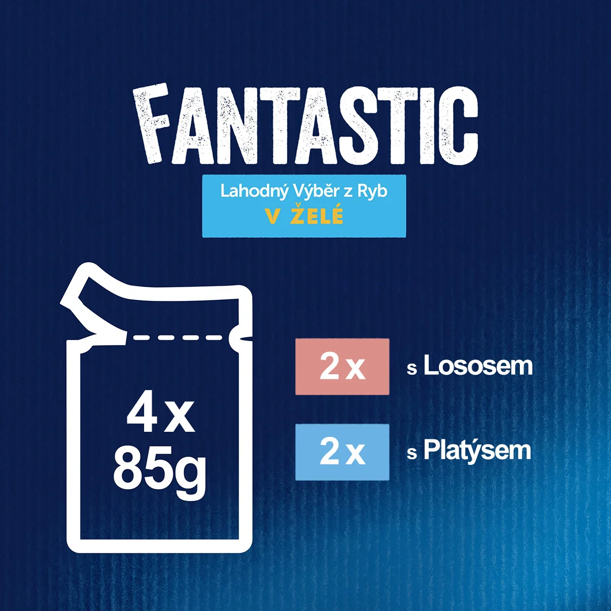 Felix Fantastic kapsičky pre mačky losos, platesa v želé 4×85 g 4×85 g, kapsičky pre mačky