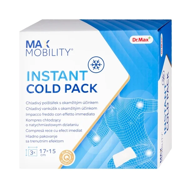 Dr. Max Instant Cold Pack 17 x 15 cm 1×3 ks, chladivý vankúšik s okamžitým účinkom