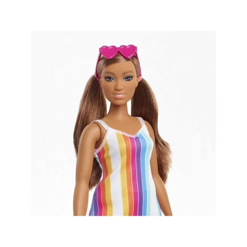 Mattel Barbie modelka 30cm prúžkované šaty