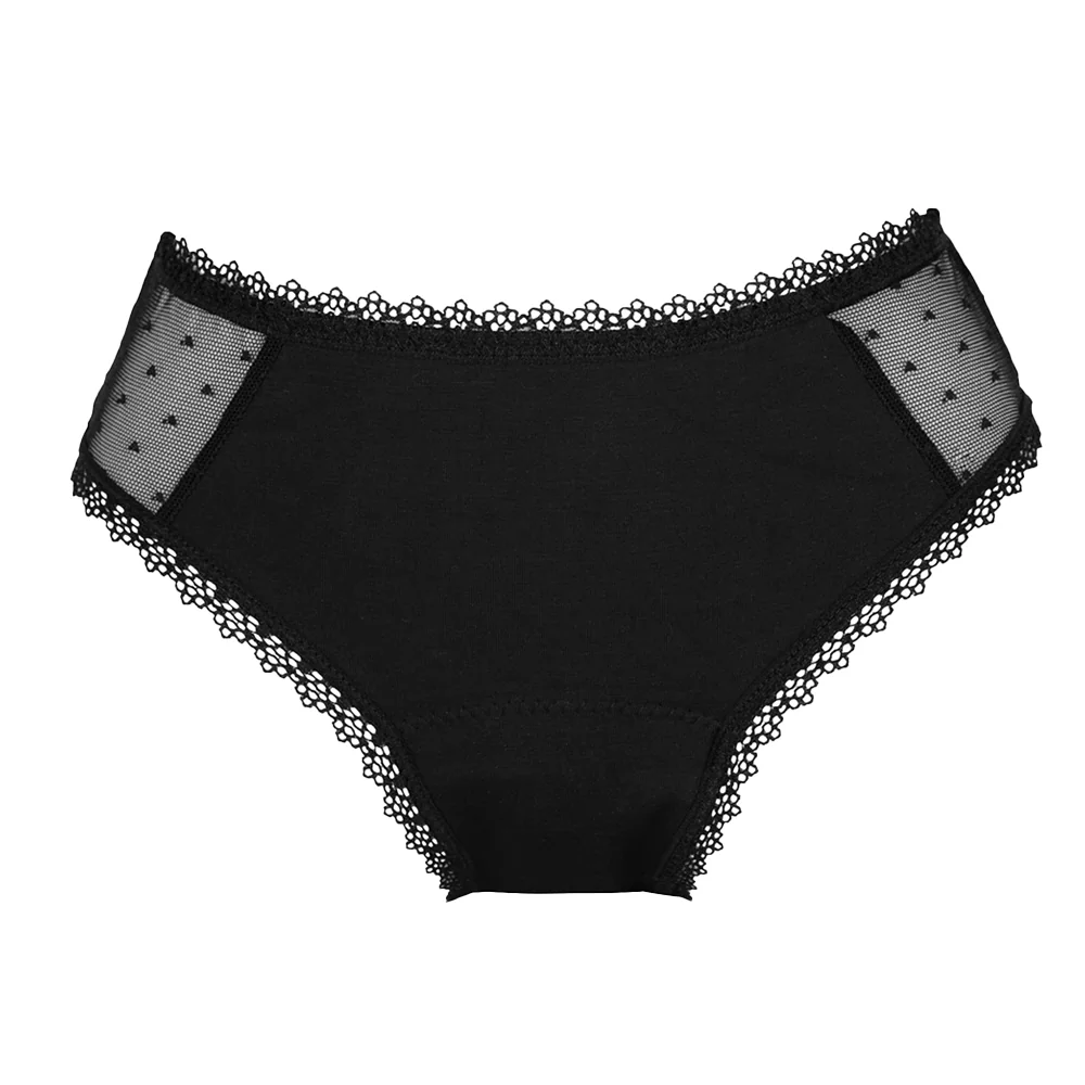 Relixa, menštruačné nohavičky klasického strihu, SLIPS, čierne, 6xl Stredná absorp., prateľné, XS-6XL