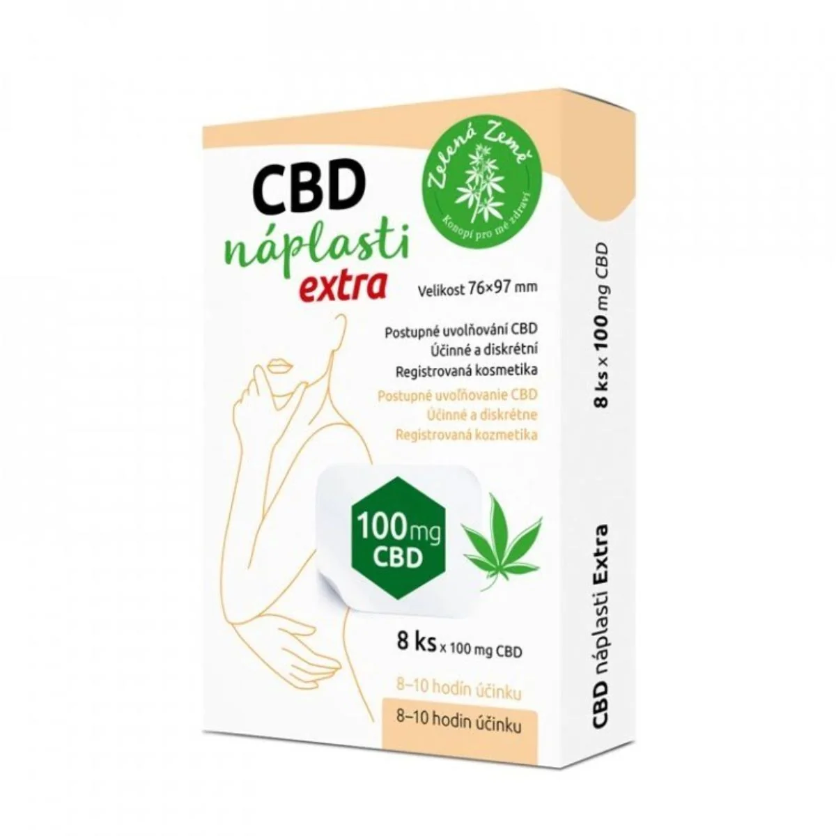 CBD náplasti extra veľké - balenie 8 ks - Zelená Země