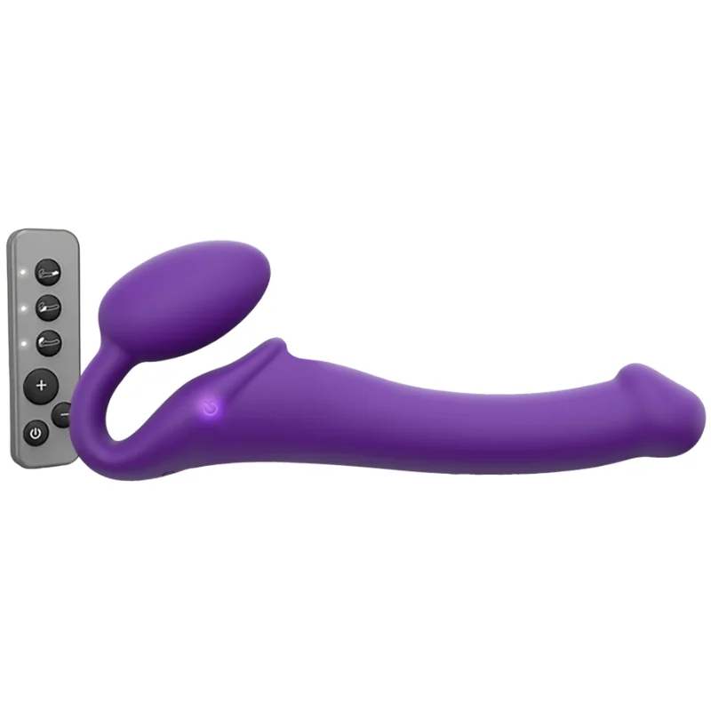 Vibračný pripínací penis Strap On M Violet s ovl. 24cm