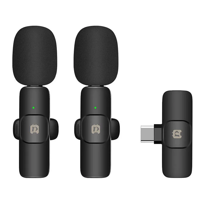 PULUZ PU3151B bezdrôtový lavalier mikrofón USB-C, čierny 