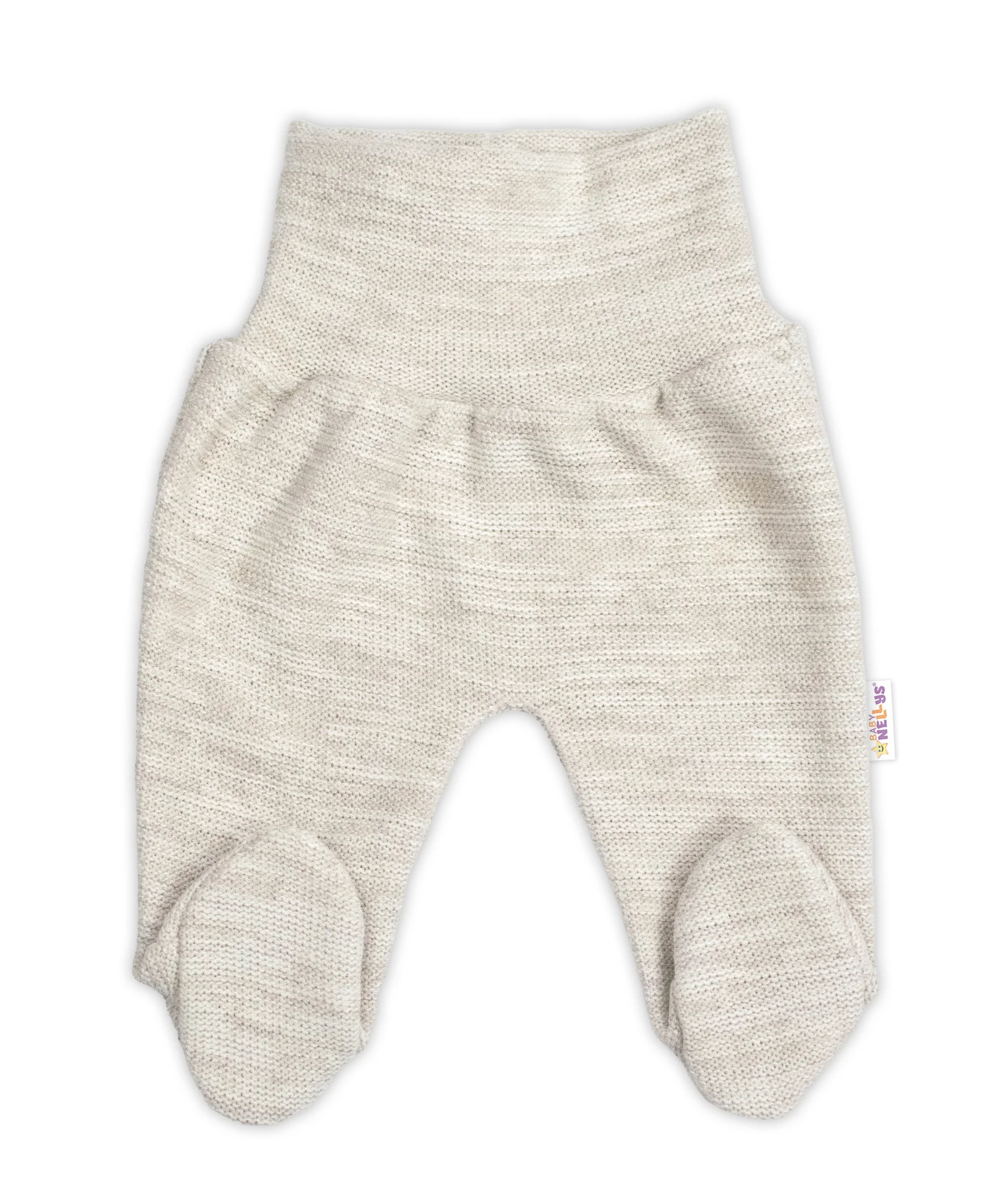 Pletené dojčenské polodupačky Hand Made, Baby Nellys, jasno béžové, veľ. 68