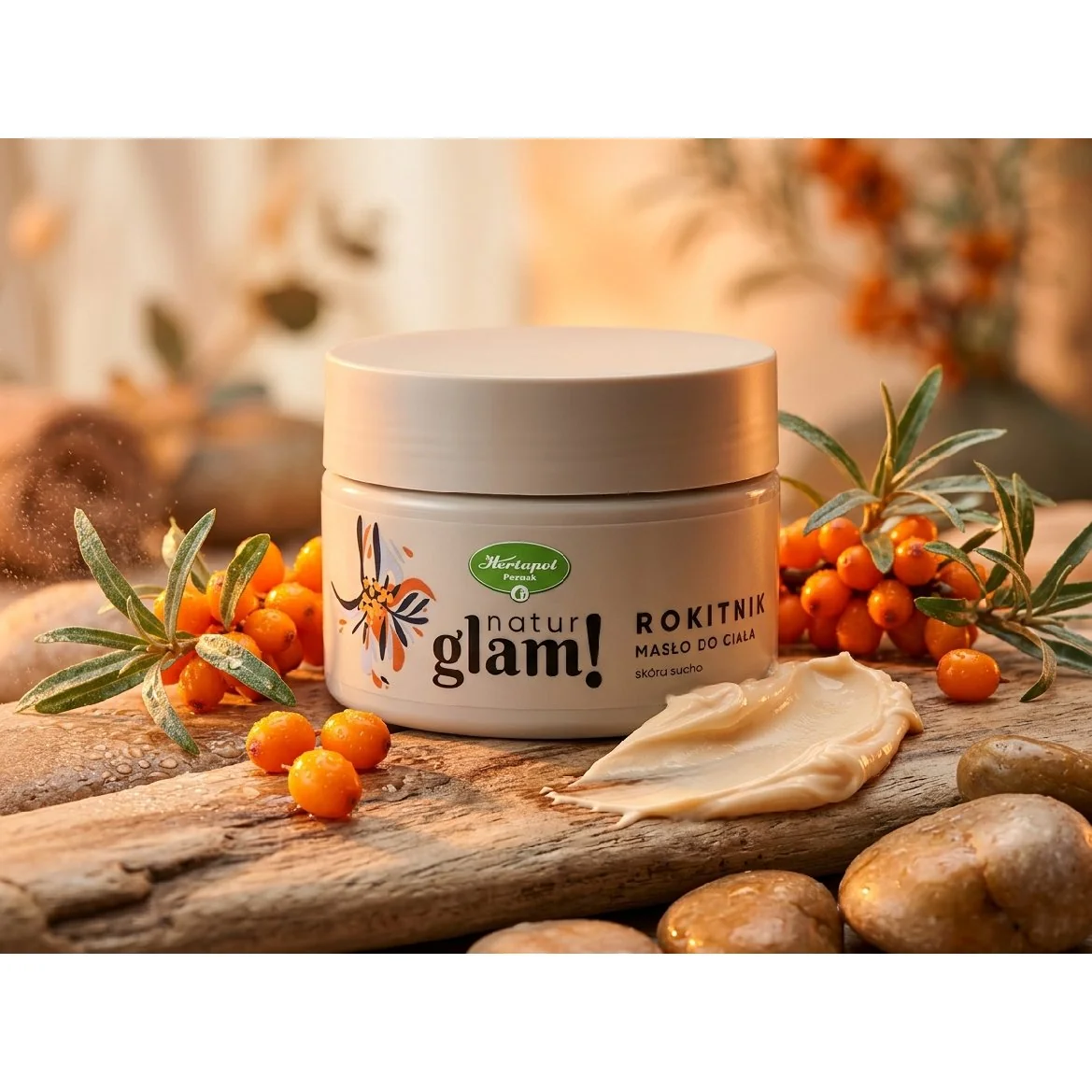 NaturGlam Rakytníkové telové maslo 300 ml suchá a citlivá pokožka