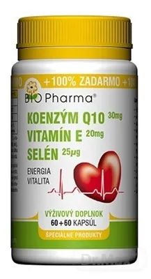 BIO Pharma Koenzým Q10 30mg + Vit.E 20mg + Selén 25μg