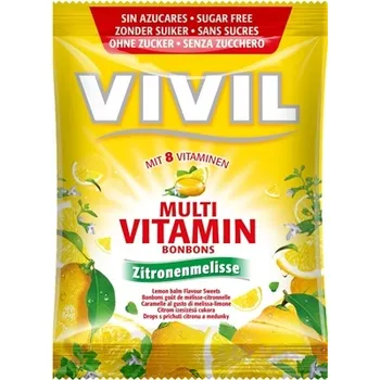 VIVIL BONBONS MULTIVITAMÍN 1×60 g, drops s príchuťou citrónu a medovky, bez cukru