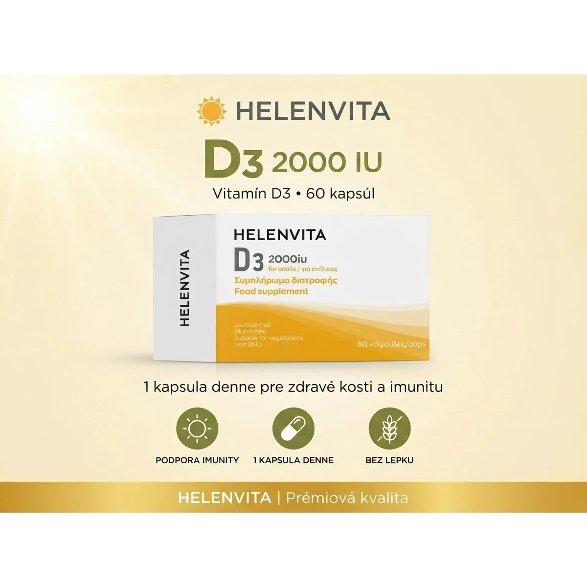 Helenvita Vitamín D3 2000 IU 60 kapsúl 50 µg
