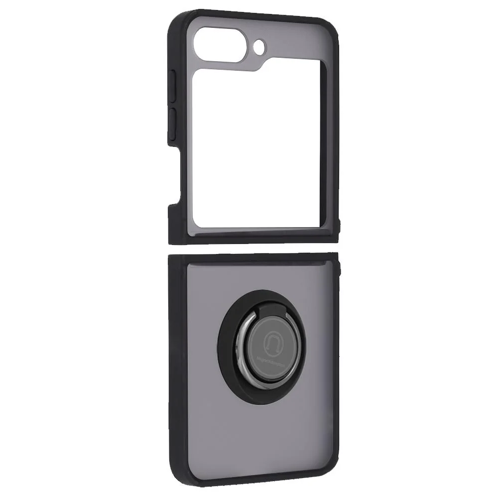 Puzdro Glinth pre Samsung Galaxy Z Flip5 - Čierna Stojan s magnetickou podporou