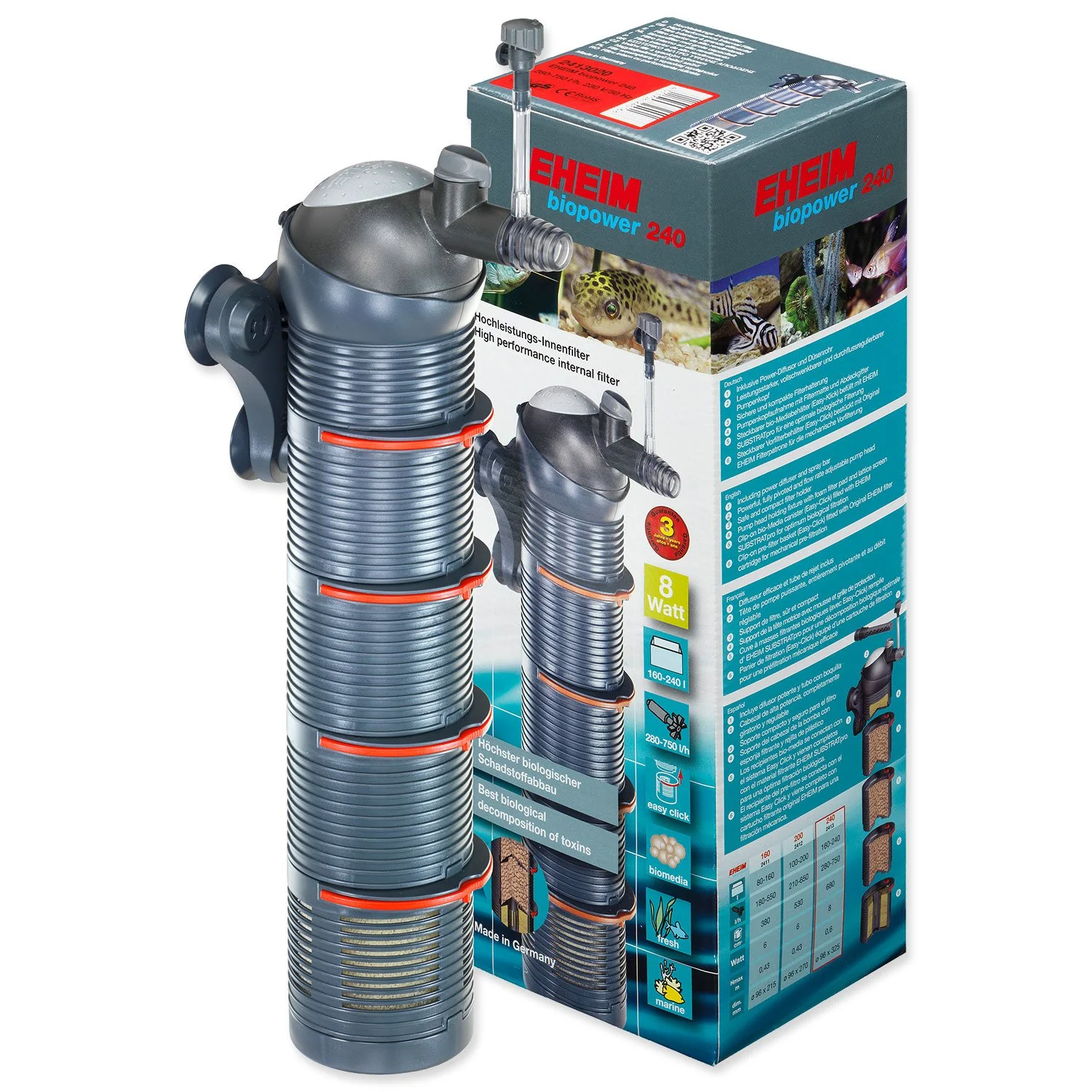 Filter Eheim Biopower 240 vnútorný, 280-750l/h