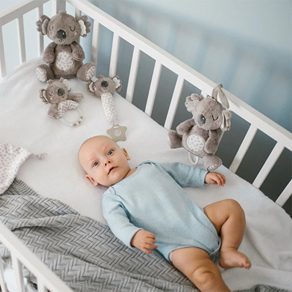 Plyšová hračka s hrkálkou Koala Coco, sivá