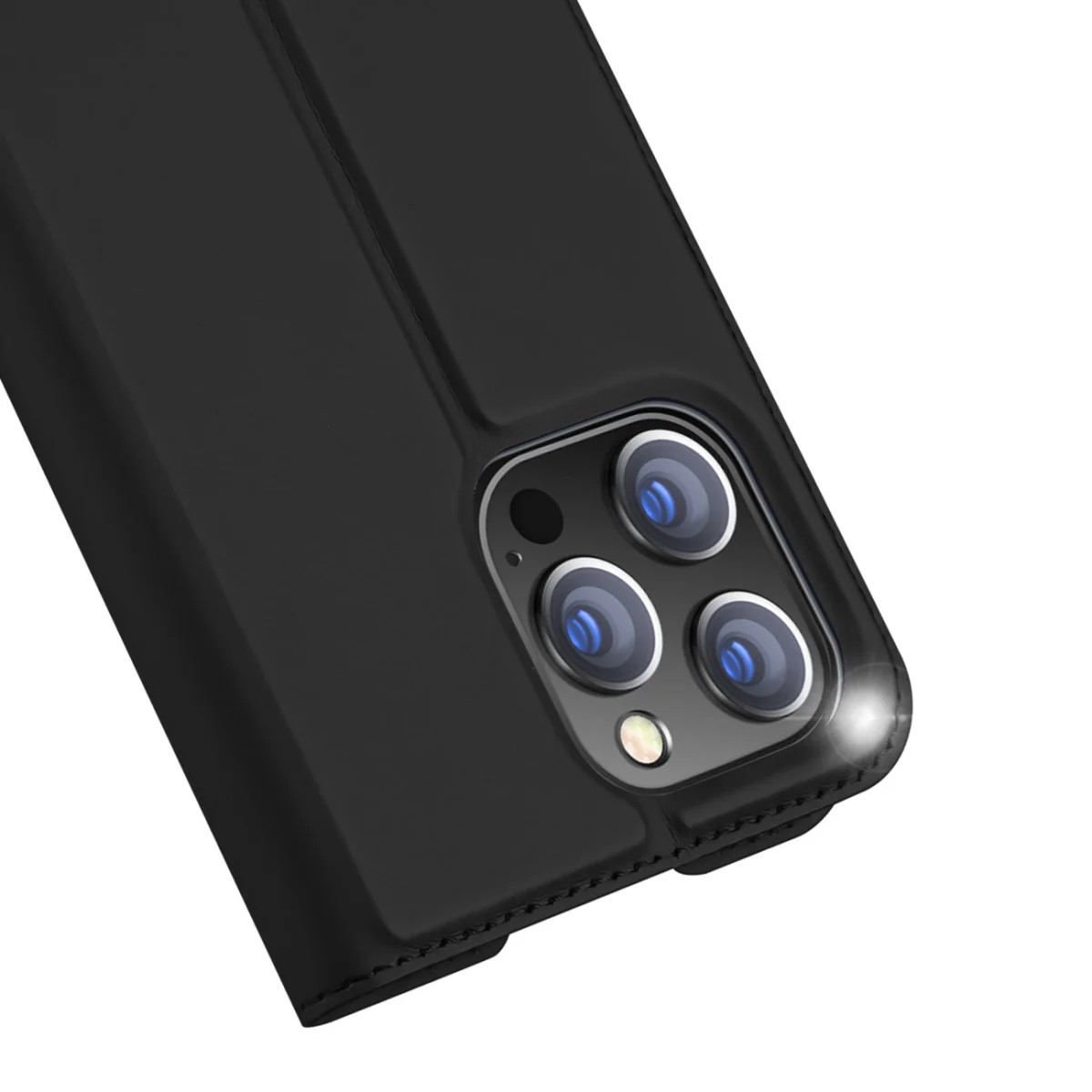 Dux Ducis Skin Pro knižkové kožené puzdro na iPhone 14 Pro Max, čierne