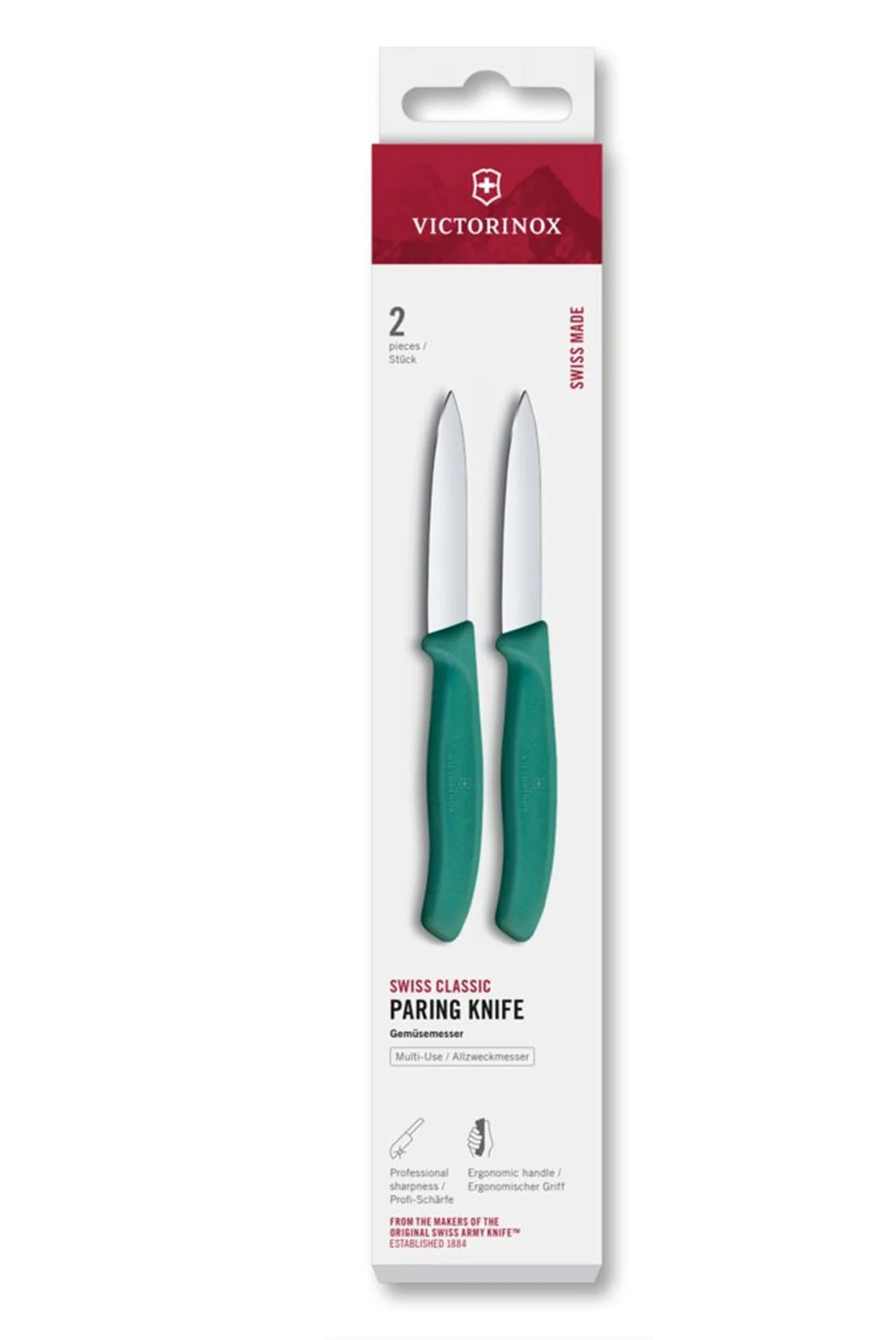 Sada nožov na krájanie Swiss Classic, 2 ks, 8 cm, rovná čepeľ, špicatá