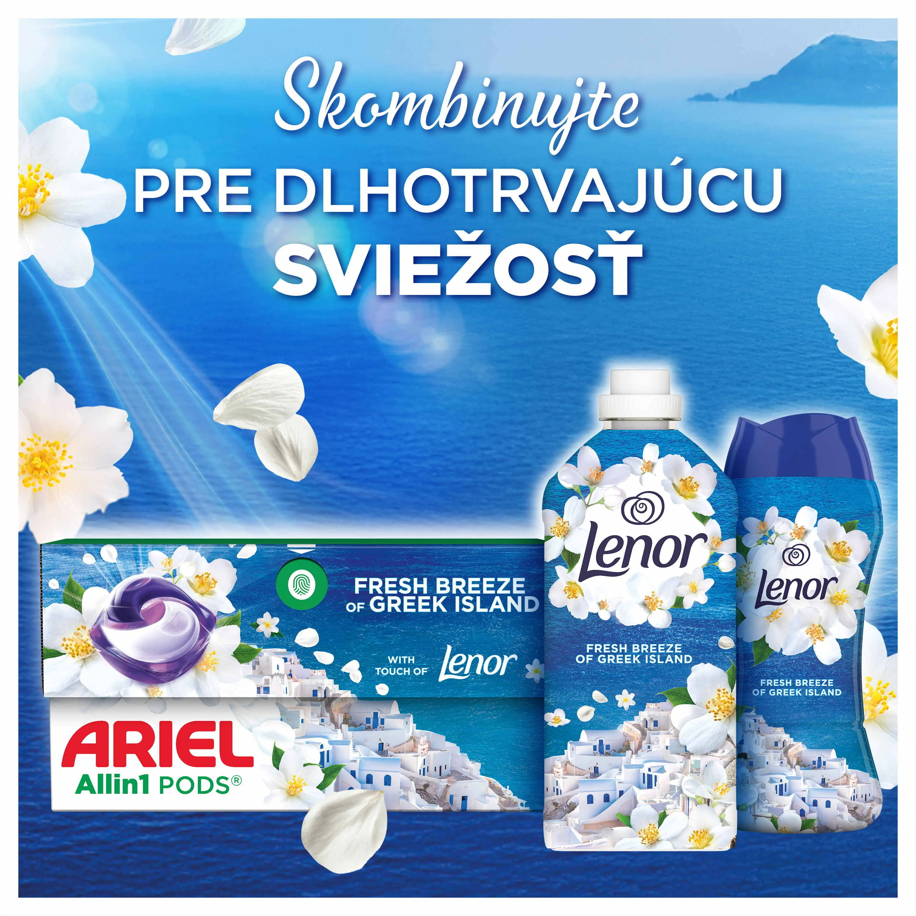 Ariel All-in-1 Fresh Breeze Of Greek Island kapsuly na pranie 30 ks