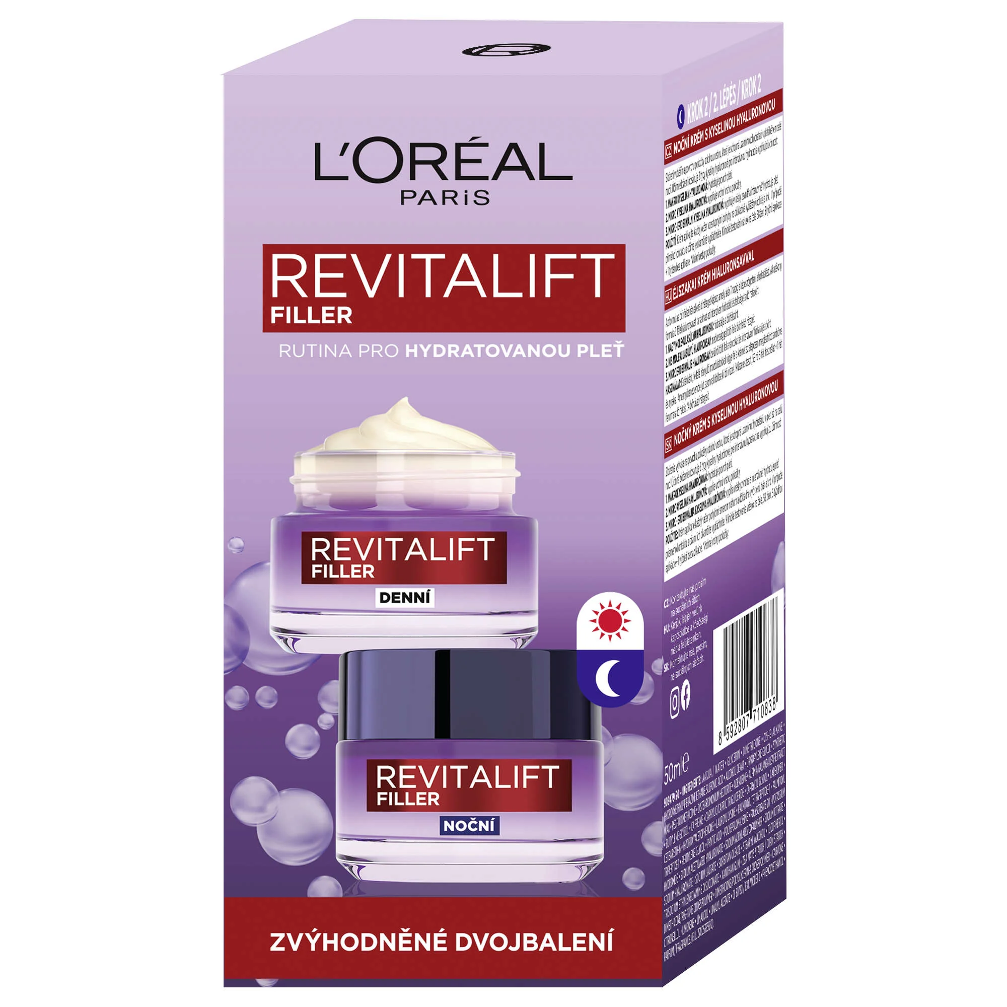 L'Oréal Paris Revitalift Filler dvojbalenie denný a nočný krém 100 ml