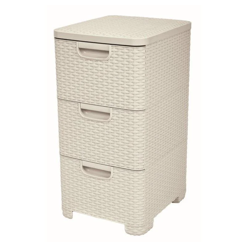 Regál Curver Style 3x14L so šuplíkmi
 biely 206314