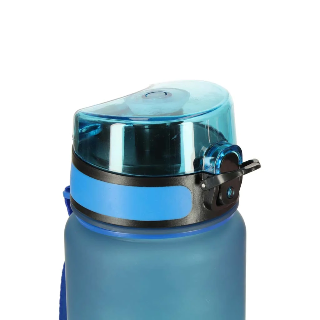 Športová fľaša s náustkom a mierkou 600 ml – modro-zelená