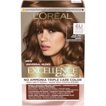 L'Oréal Paris Excellence Creme Universal Nudes permanentná farba na vlasy 6U Tmavá blond 1×1 ks, farba na vlasy