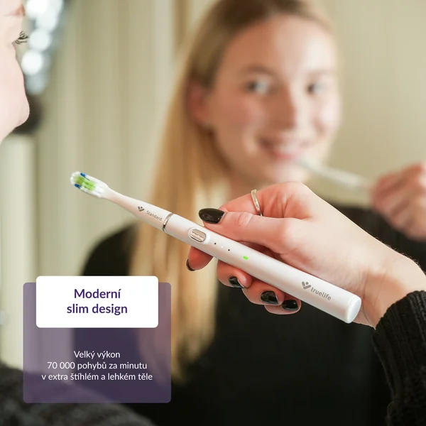 TrueLife SonicBrush Slim20 White "Poškodený obal" 1×1 ks, sonická kefka, produkt s poškodeným obalom