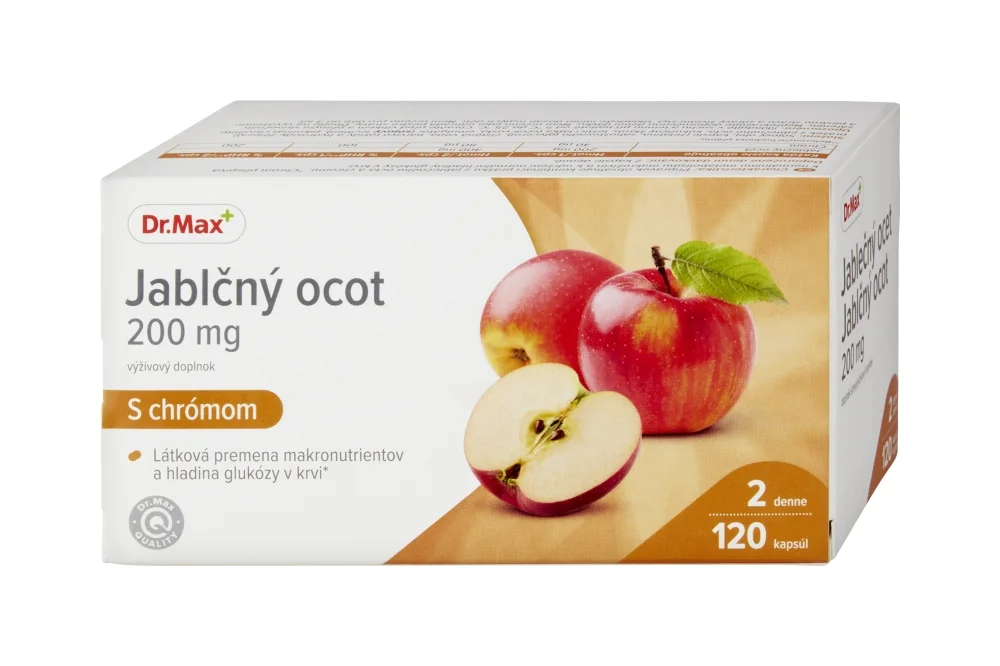 Dr. Max Jablčný ocot 200 mg 1×120 cps, výživový doplnok