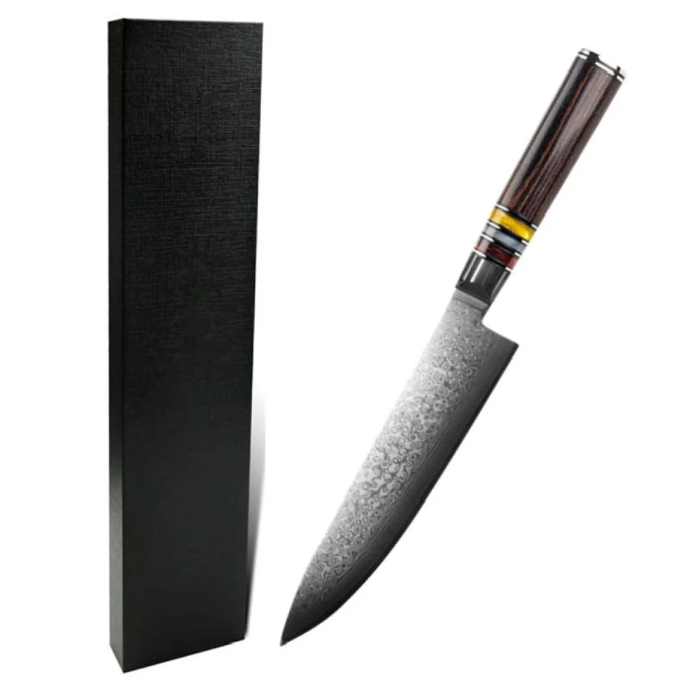 Damaškový kuchynský nôž Slicing/Hnedá 1ks Slicing, 31,5cm