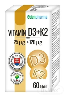 EDENPharma VITAMÍN D3 + K2 1×60 tbl, výživový doplnok