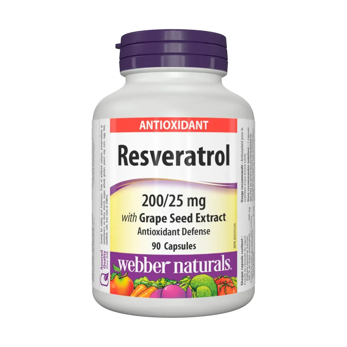 WEBBER NATURALS Resveratrol 200 mg 1×90 cps, výživový doplnok