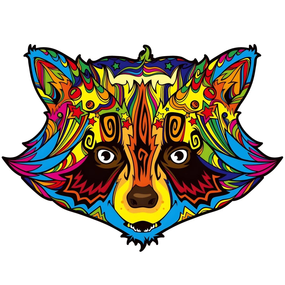 Drevené puzzle Color Raccoon/L 240 dielikov, veľkosť L
