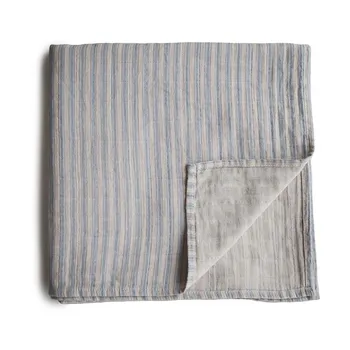 Mushie mušelínová zavinovačka z organickej bavlny blue stripes 1×1 ks, zavinovačka