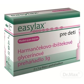 Easylax - Harmančekovo glycerínové preháňadlo 2×3 g, vhodné aj pre dojčatá
