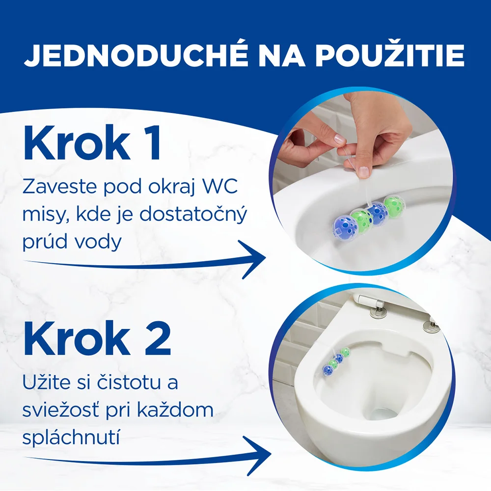 Bref Power Aktiv tuhý WC blok Pine 6×50 g 6×50 g, WC blok