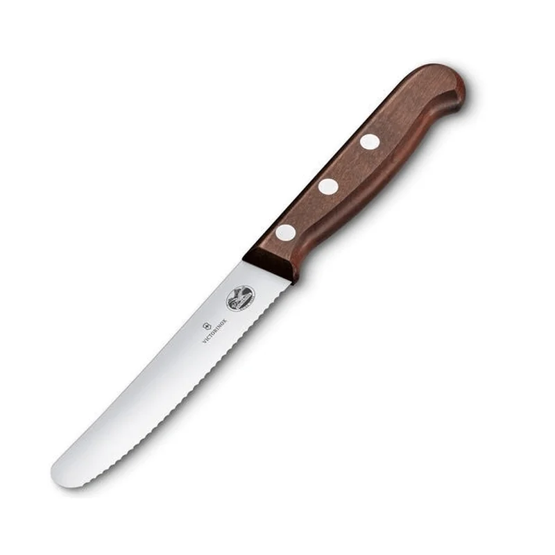 Victorinox kuchynský zúbkovaný nôž 11cm, hnedé drevo