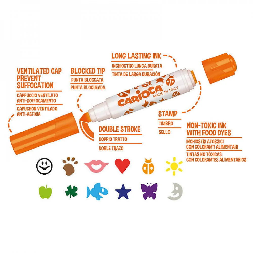 Fixky s pečiatkou Carioca Stamp Markers 12 ks-CARIOCA