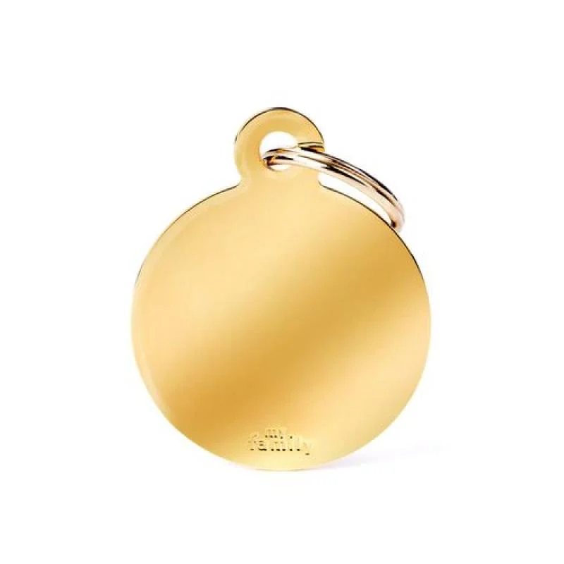 MF BIG ROUND GOLDEN BRASS 3,93x3,17 cm gravírovateľný prívesok