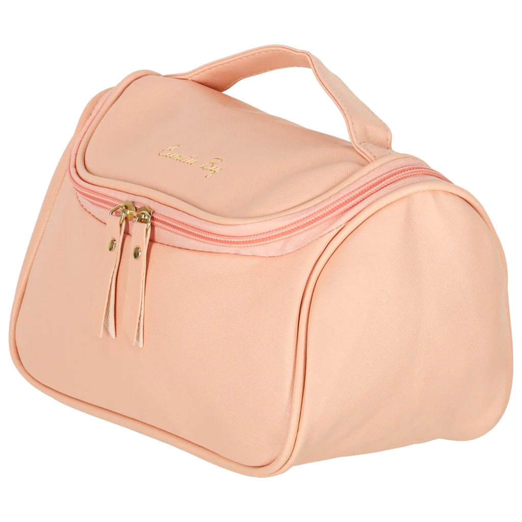 Cestovný kozmetický kufrík Ikonka 23×13×17 cm – ružový organizér