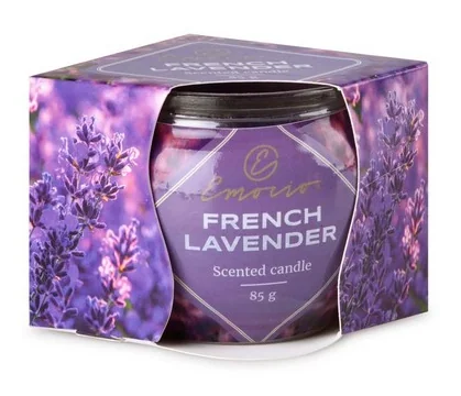 Emocio Sklo Dekor 70×62 mm French Lavender, vonná sviečka 1×1 ks, vonná sviečka