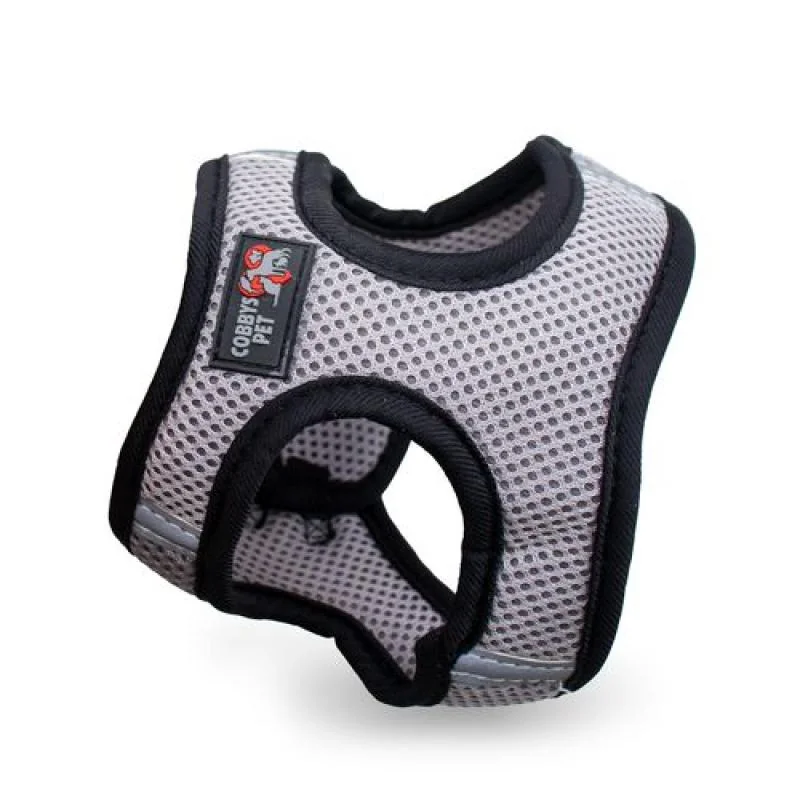 COBBYS PET Sieťový vestový postroj sivý XS 28-33cm